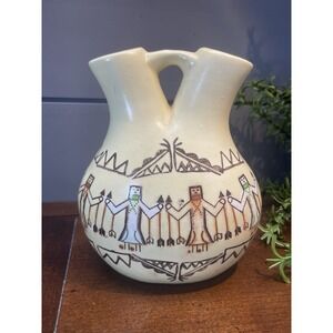Native American Marriage Vase Southwestern Indian Art Pottery Folk Artsy